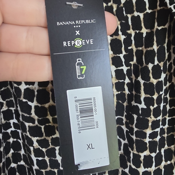 Banana Republic, New Animal Leopard Print Pleated Jersey Blouse Shirt Size XL - Picture 9 of 12